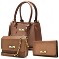 Kit Bolsa Feminina 3 em 1 – Bolsa Media Transversal + de Mão + Carteira | Moderna e Elegante