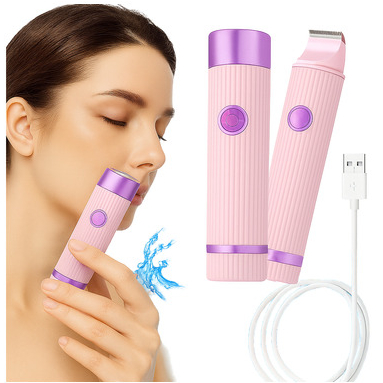 Depilador elétrico com navalha dupla cuidado e delicadeza com sua pele, Recarregável com Tecnologia avançada Indolor.