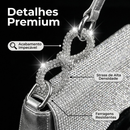 Bolsa Feminina Festa Luxo Brilhante com Strass Alça de Ombro Elegante Pequena para Noite Casamento Evento