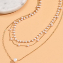 Conjunto de Colar Novo e Fashionável com Pérolas Falsas, Choker em Múltiplas Camadas, Conjunto de Joias Estilosas.