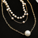 Conjunto de Colar Novo e Fashionável com Pérolas Falsas, Choker em Múltiplas Camadas, Conjunto de Joias Estilosas.